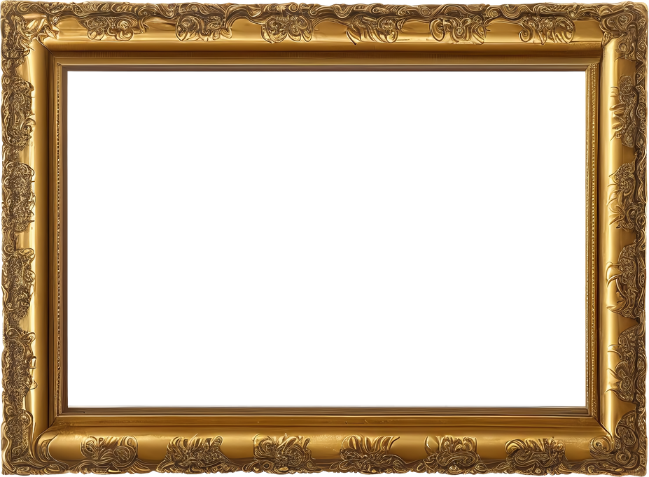 PNG Frame gold antique isolated old